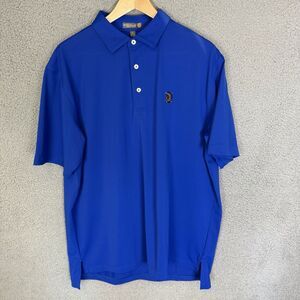 Peter Millar Shirt Men's L Blue Polo Short Sleeve Performance‎ Summer Comfort